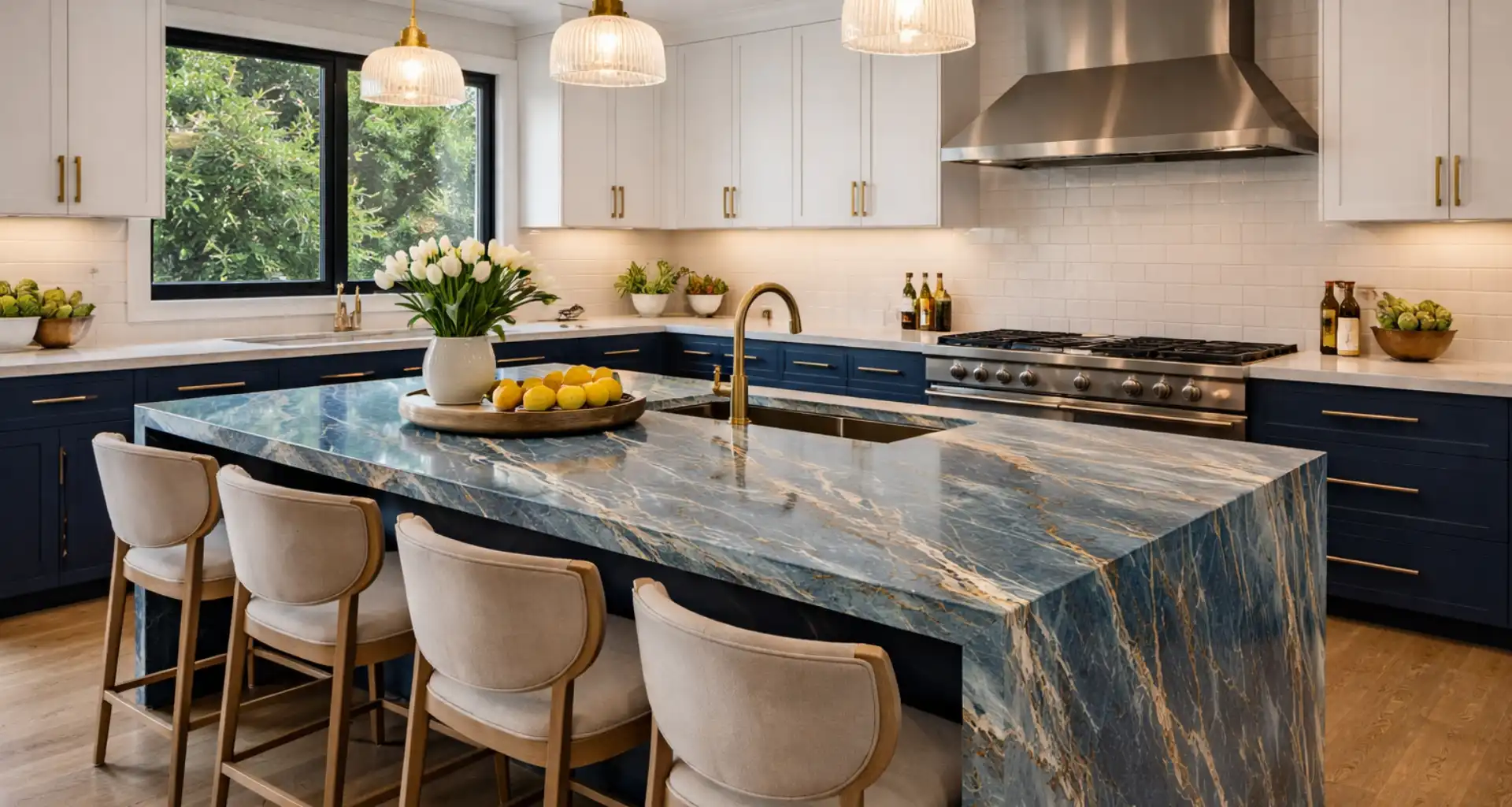 Finished stone countertop