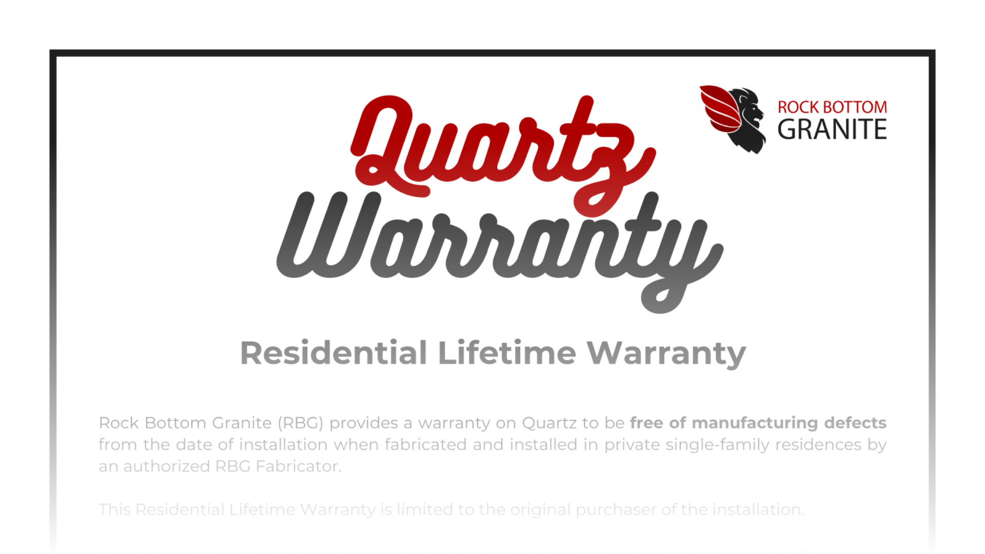 Quartz Warranty Sheet — Download PDF