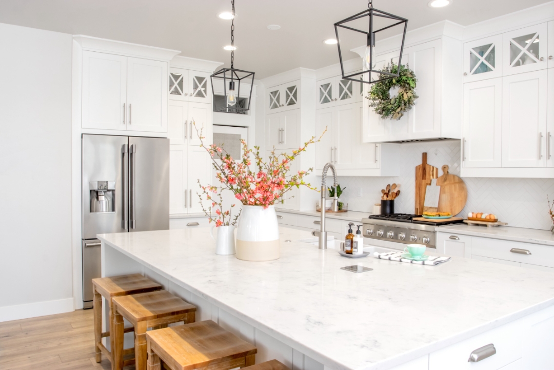 Quartz kitchen countertop install