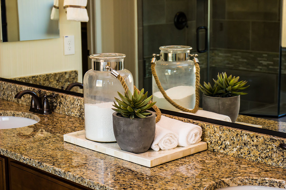 Natural stone bathroom countertop