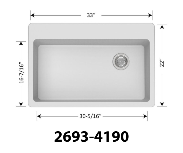 Super Single Bowl Kitchen Sink — Iceberg