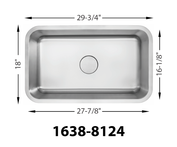 30" Stainless Steel Big Single Bowl Kitchen Sink