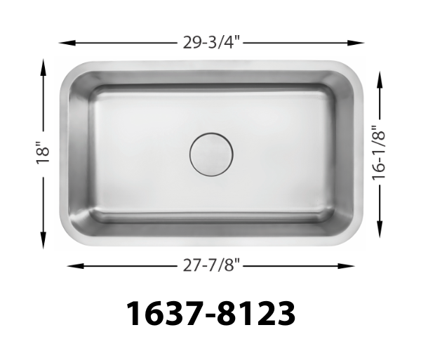 30" Stainless Steel Big Single Bowl Kitchen Sink