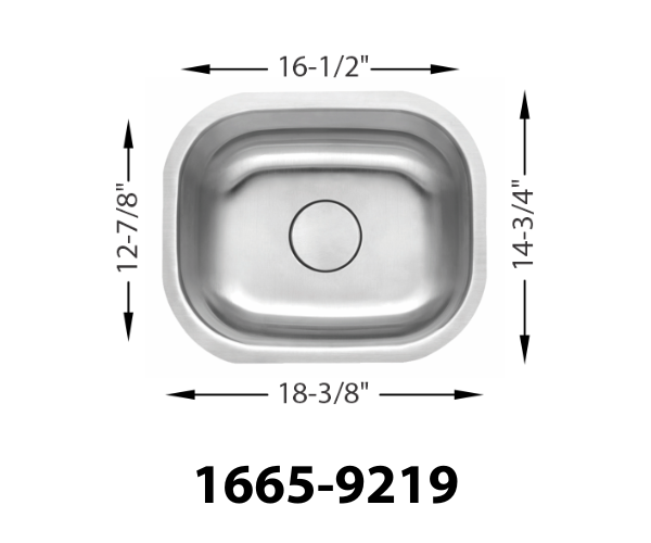 19" Stainless Steel Small Single Bowl Bar/Prep Sink