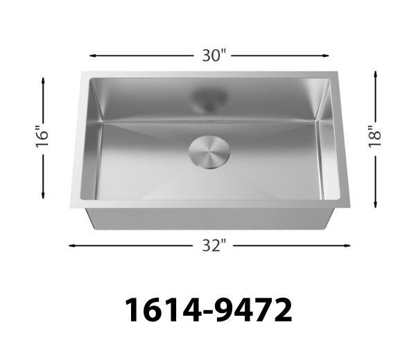 32" Stainless Steel Single Bowl Kitchen Sink R10